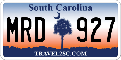 SC license plate MRD927