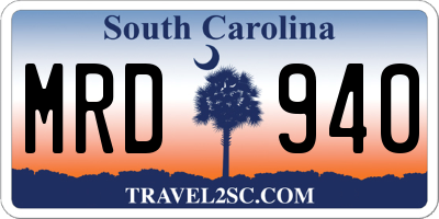 SC license plate MRD940
