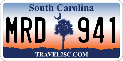 SC license plate MRD941