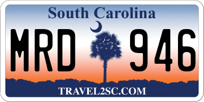 SC license plate MRD946