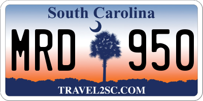 SC license plate MRD950