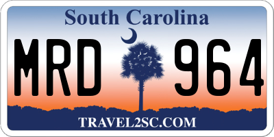 SC license plate MRD964