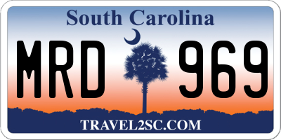 SC license plate MRD969
