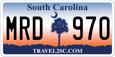 SC license plate MRD970