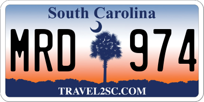 SC license plate MRD974