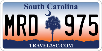SC license plate MRD975
