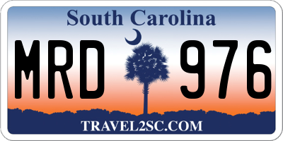 SC license plate MRD976