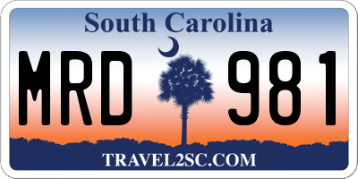 SC license plate MRD981