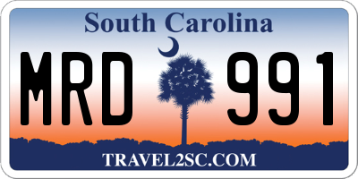 SC license plate MRD991