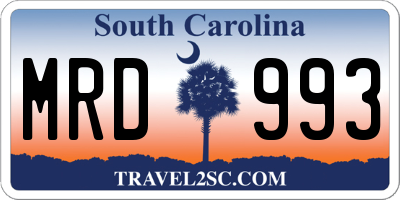 SC license plate MRD993