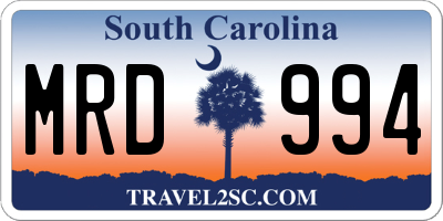 SC license plate MRD994