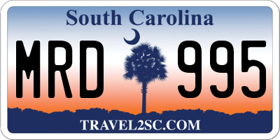 SC license plate MRD995