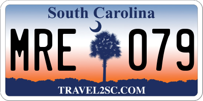 SC license plate MRE079