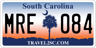 SC license plate MRE084