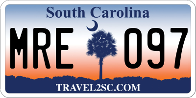 SC license plate MRE097