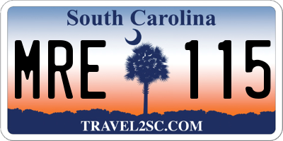 SC license plate MRE115