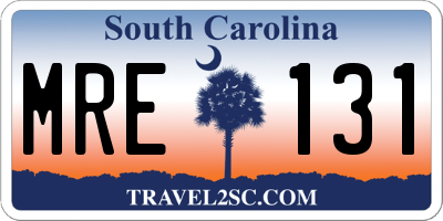 SC license plate MRE131