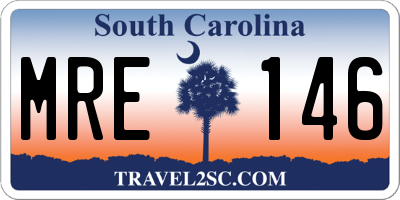 SC license plate MRE146