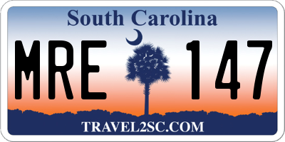 SC license plate MRE147