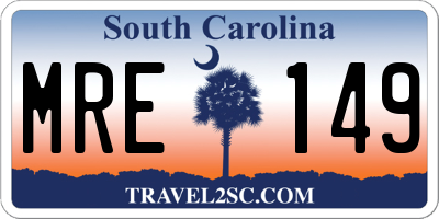 SC license plate MRE149