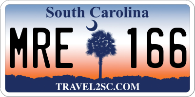 SC license plate MRE166