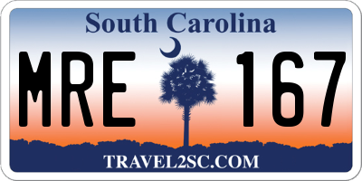 SC license plate MRE167