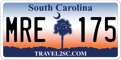 SC license plate MRE175