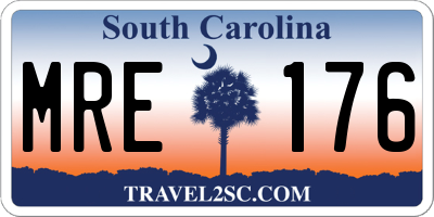 SC license plate MRE176