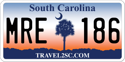 SC license plate MRE186
