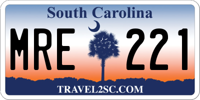 SC license plate MRE221