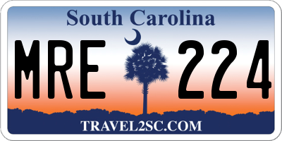SC license plate MRE224