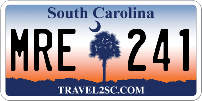 SC license plate MRE241