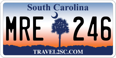 SC license plate MRE246