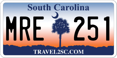 SC license plate MRE251