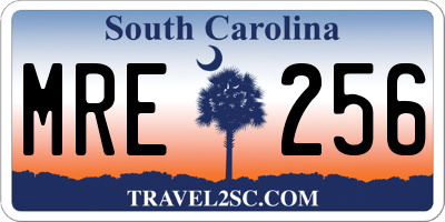 SC license plate MRE256