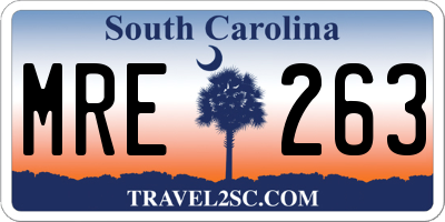 SC license plate MRE263