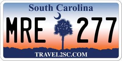 SC license plate MRE277