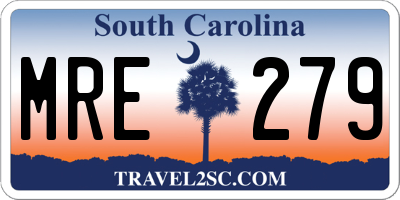 SC license plate MRE279