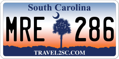 SC license plate MRE286