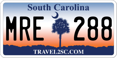 SC license plate MRE288