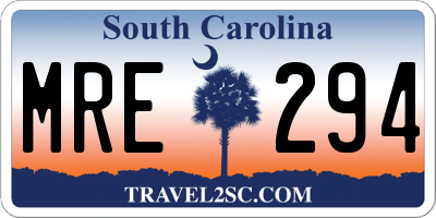 SC license plate MRE294