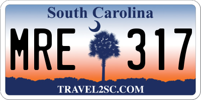 SC license plate MRE317