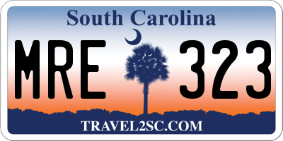 SC license plate MRE323