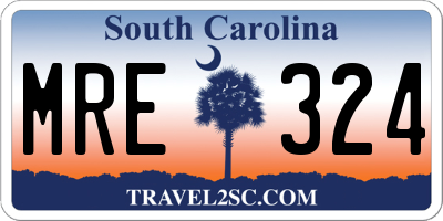SC license plate MRE324