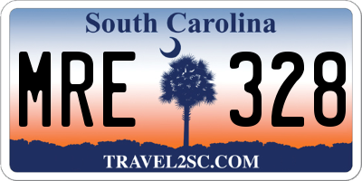 SC license plate MRE328
