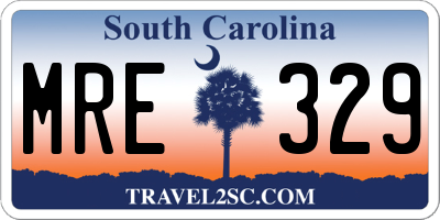 SC license plate MRE329