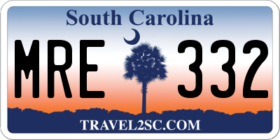 SC license plate MRE332