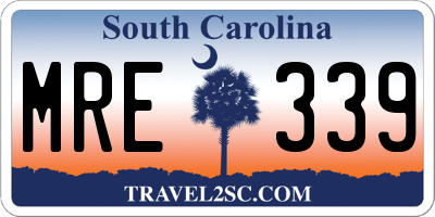 SC license plate MRE339