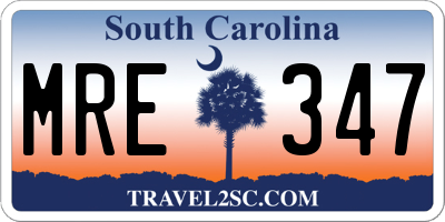 SC license plate MRE347