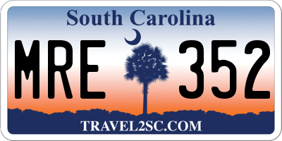 SC license plate MRE352
